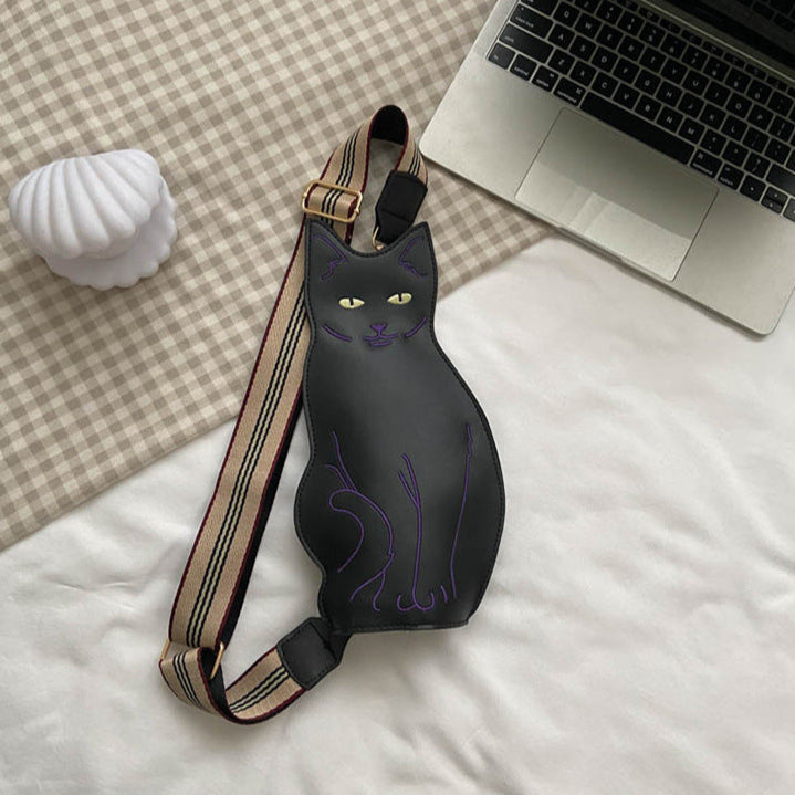 Bolsa cruzada con diseño de gato