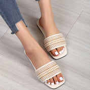 Sandalias casuales con perlas decorativas - Dressygt
