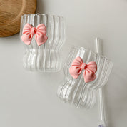 Vaso de vidrio clear con moño