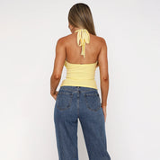 Top halter con escote profundo - Dressygt