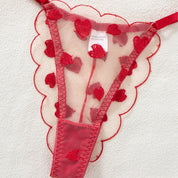 Set de lencería transparente con corazones