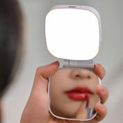 Luz selfie LED con espejo y rotación 360°