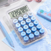 Calculadora transparente con teclas redondas