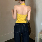 Top halter con escote y lazo - Dressygt