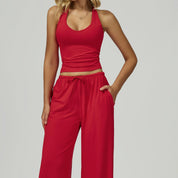 Conjunto halter casual con pantalón recto - Dressygt