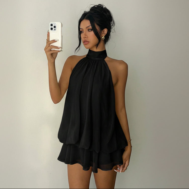 Vestido corto con doble vuelo - Dressygt