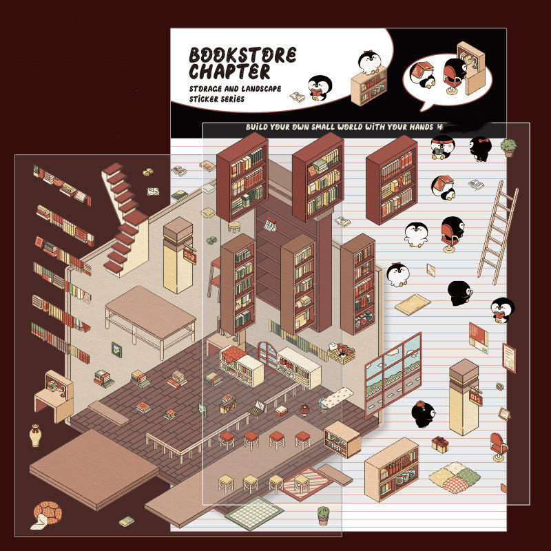 Stickers kawaii de paisaje 3D