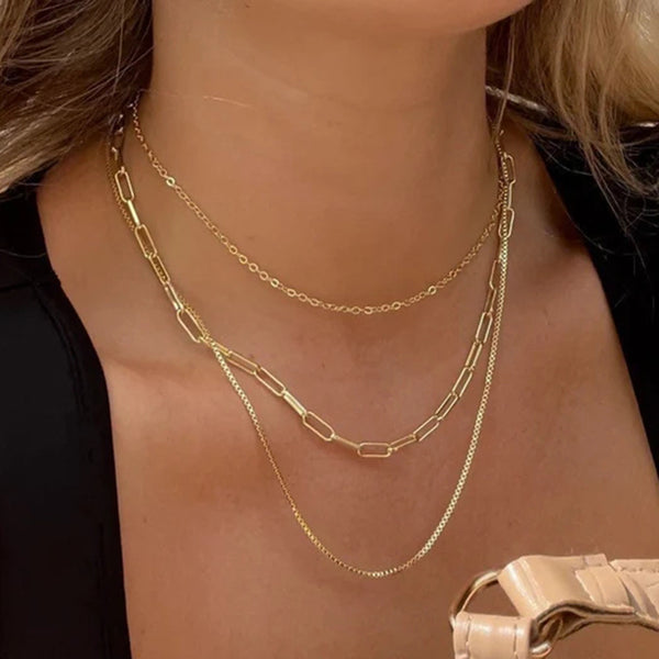 Collar triple de acero inoxidable