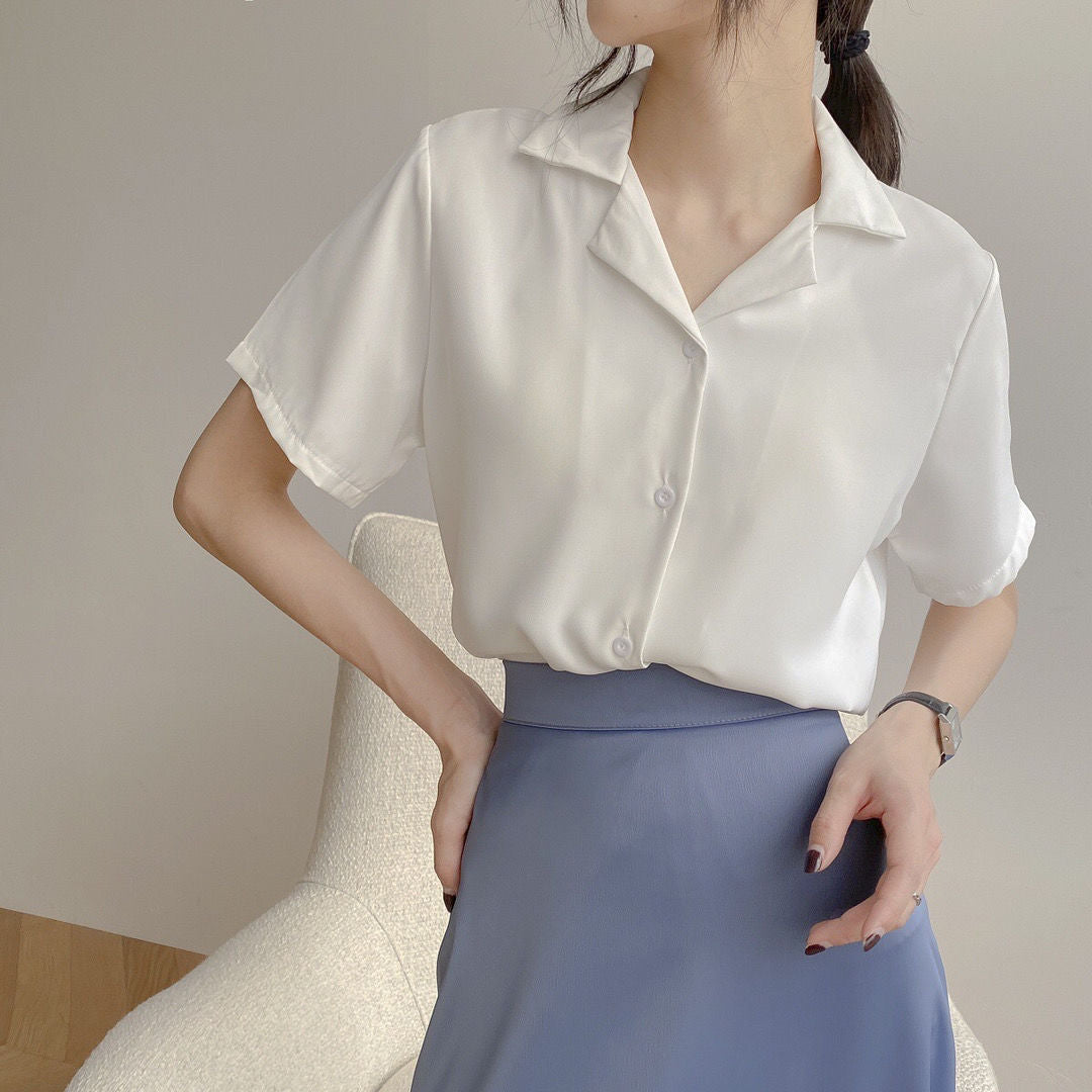 Blusa semi formal con cuello y botones - Dressygt