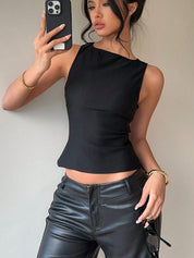 Blusa sin mangas con moño en la espalda