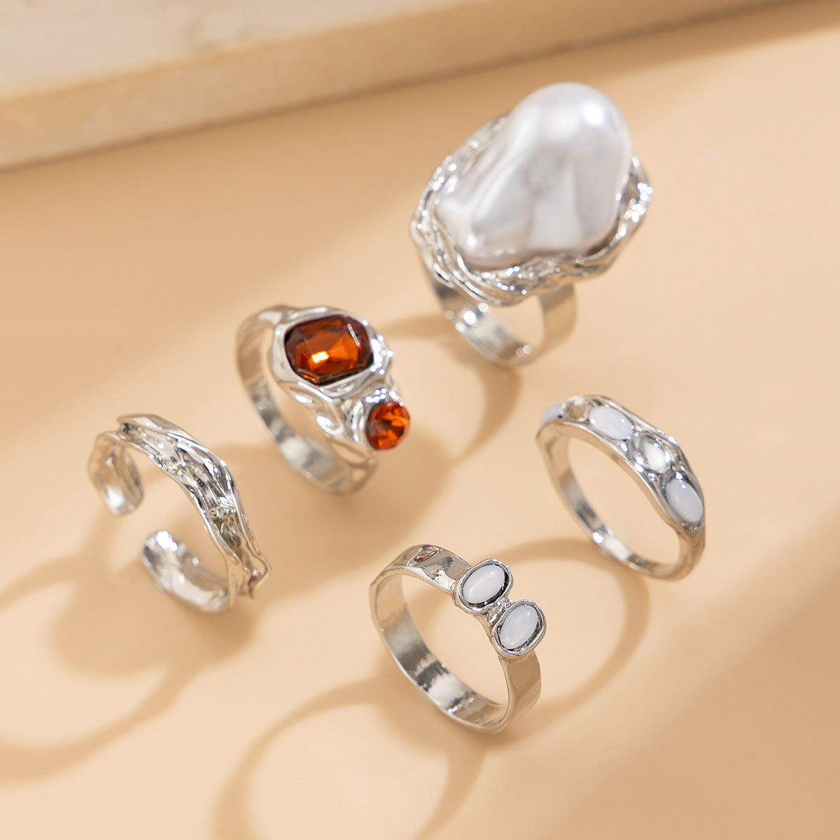 Set de 5 anillos perla - Dressygt