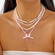 Collar multicapa de perlas con charms - Dressygt