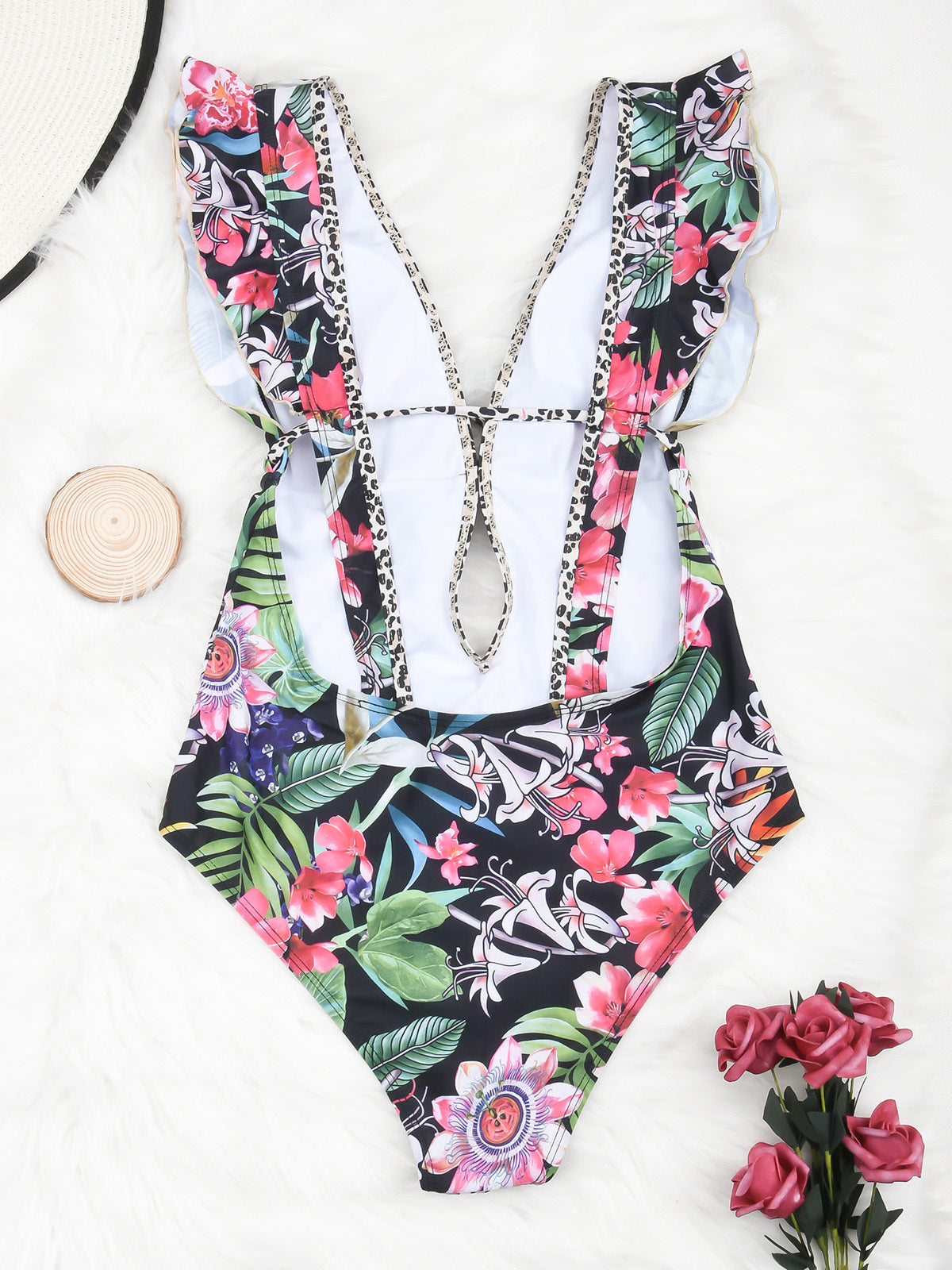 Traje de baño de una pieza con vuelos - Dressygt
