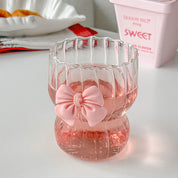 Vaso de vidrio clear con moño