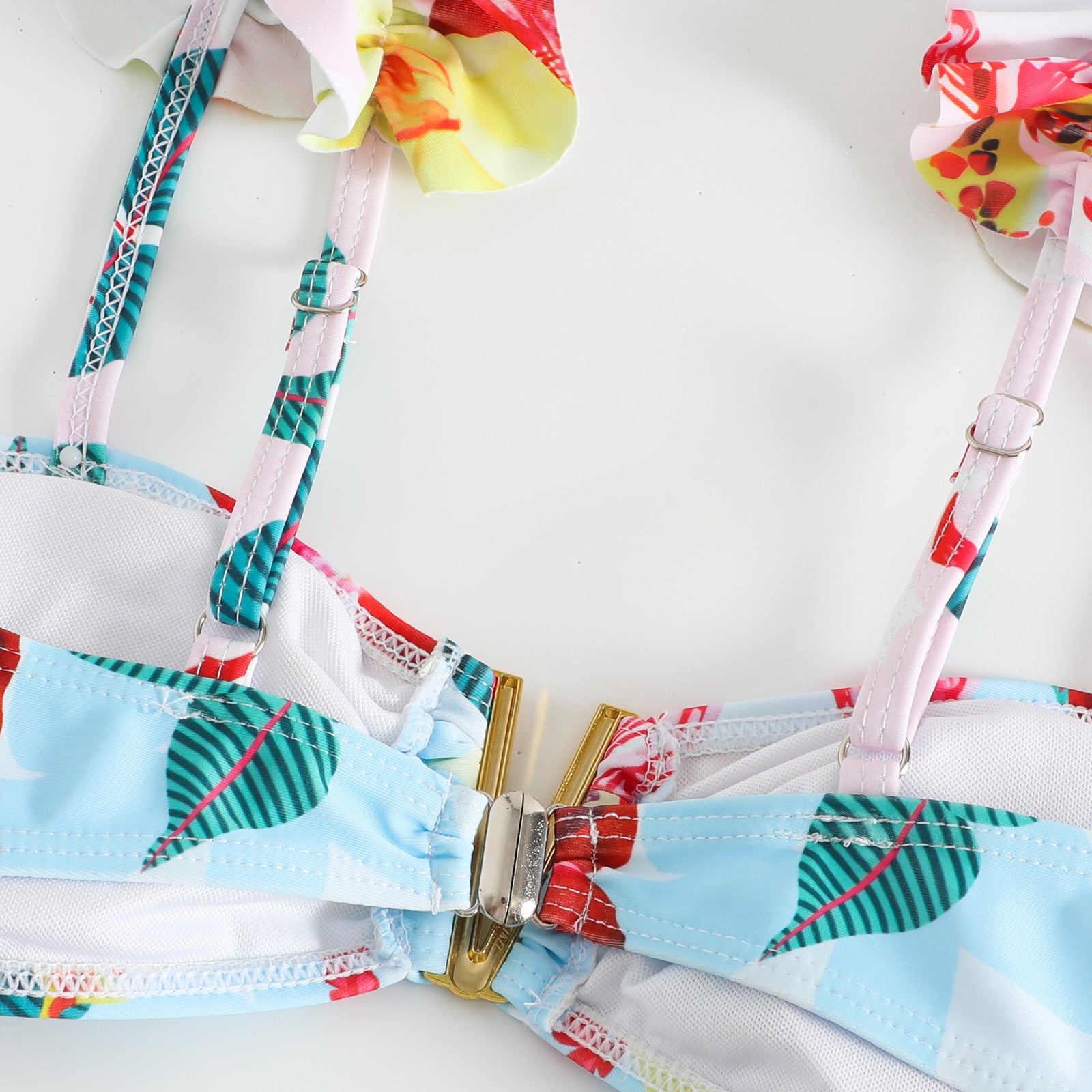 bikini de 3 piezas colorido con falda grande multicolores - Dressygt