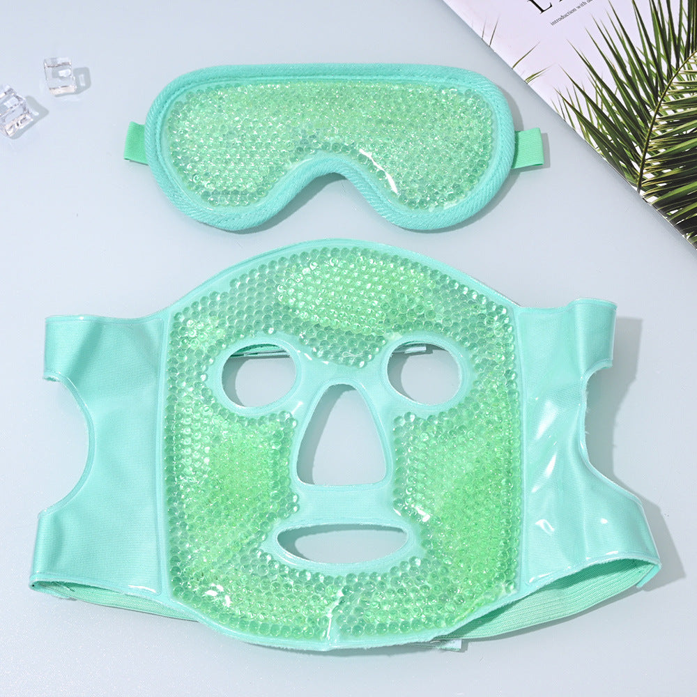 Set de máscara facial y antifaz de gel frío