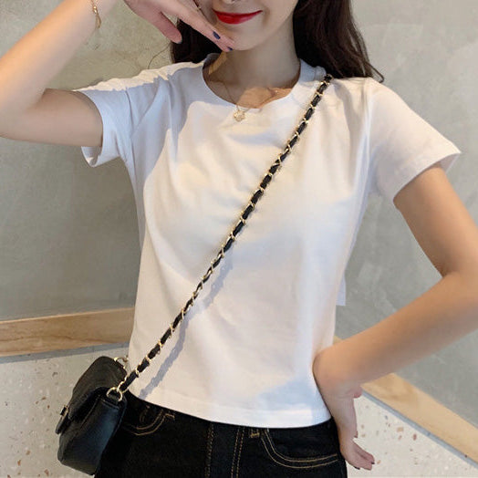 Blusa cropped con moño en espalda - Dressygt