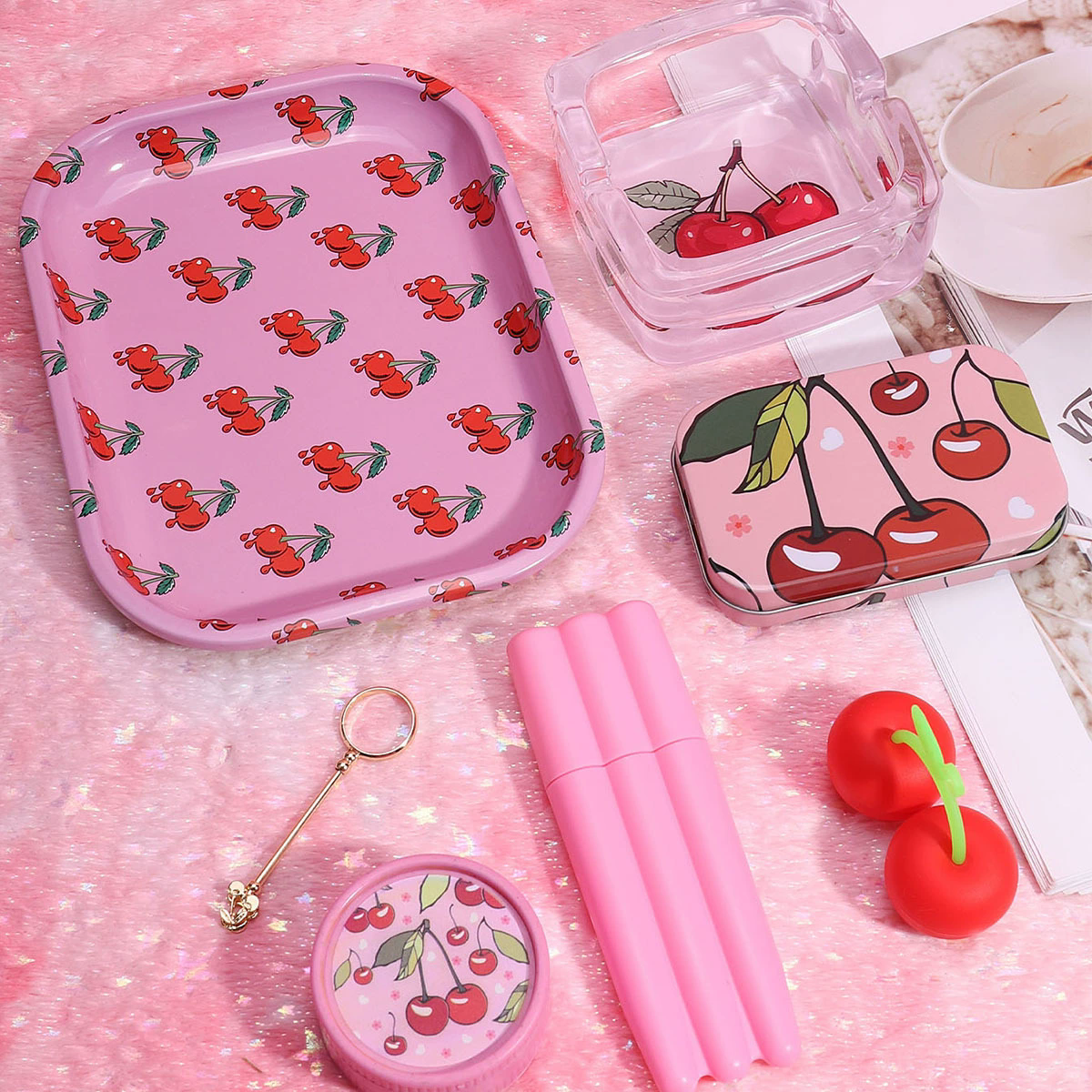 Set de 7 accesorios cherry para fumar - Dressygt