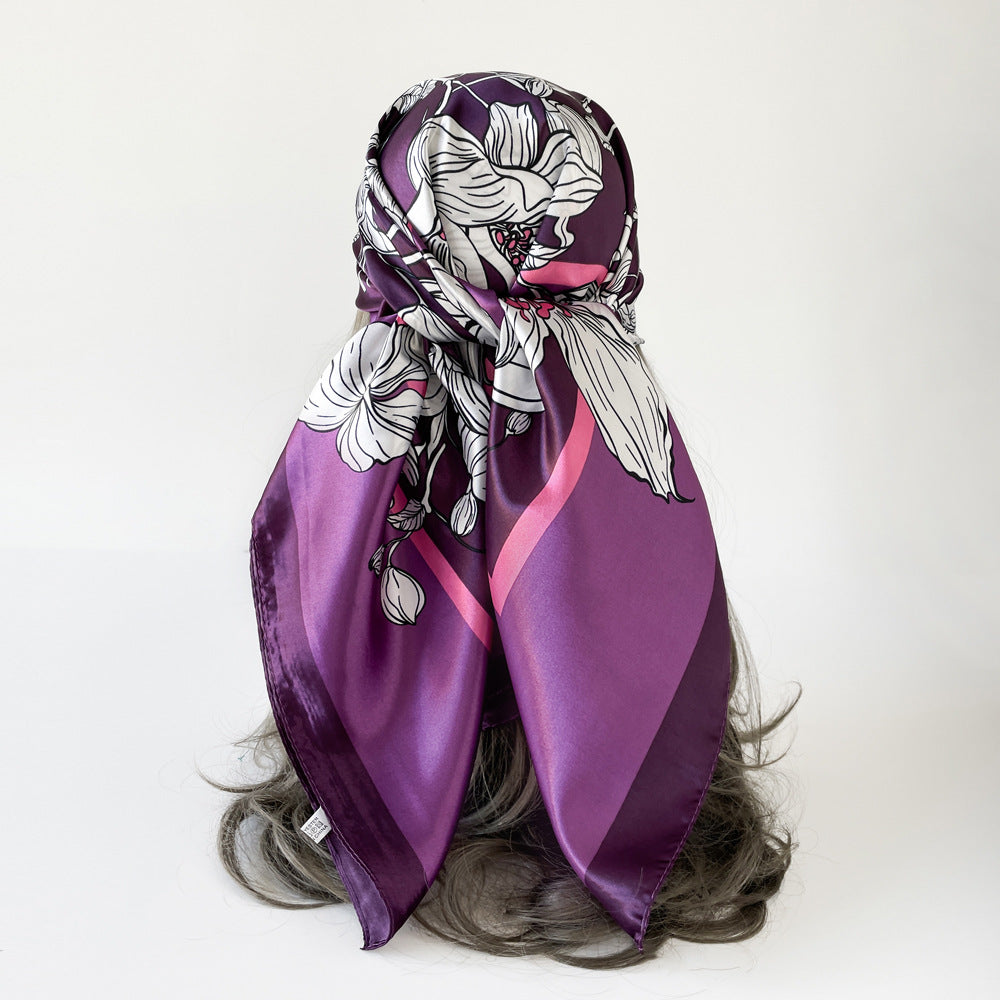 Pañuelo grande con flores