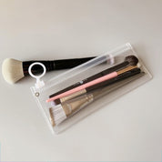 Cosmetiquera plástica transparente con zipper