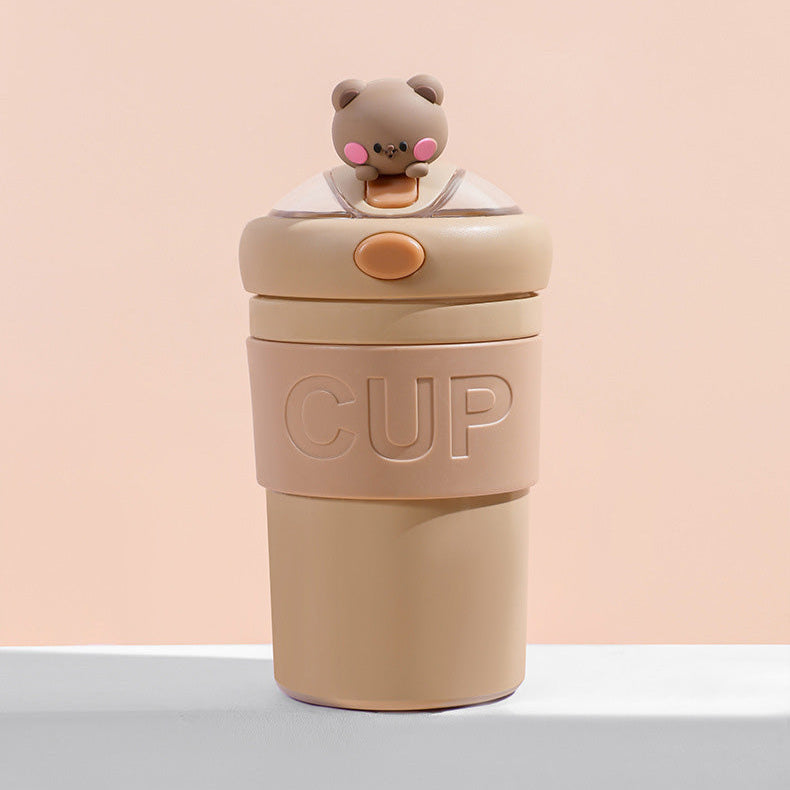 Vaso de vidrio y silicona con tapadera