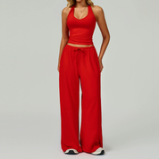 Conjunto halter casual con pantalón recto - Dressygt