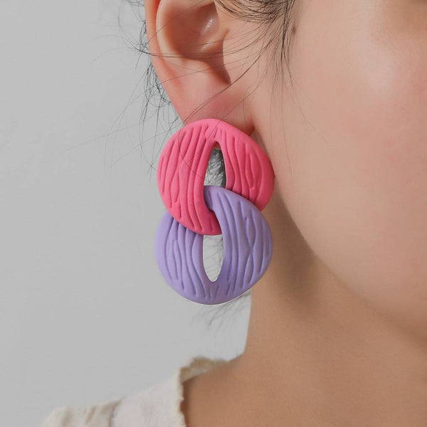 Aretes abstractos bicolor