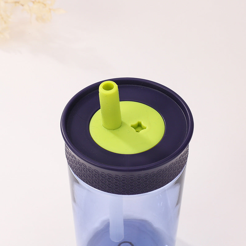 Mini tumbler de plástico con pajilla