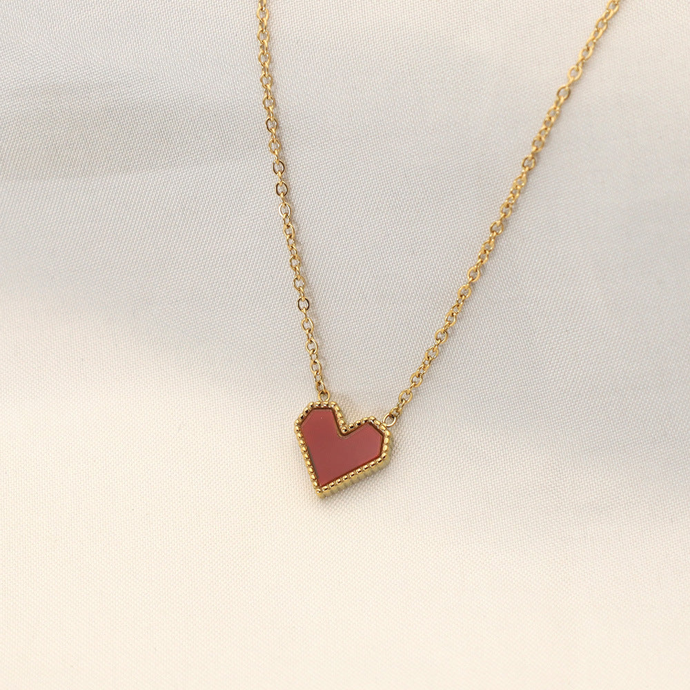 Collar con dije de corazón rojo - Dressygt