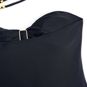 traje de baño con detalles dorados y falda larga - Dressygt
