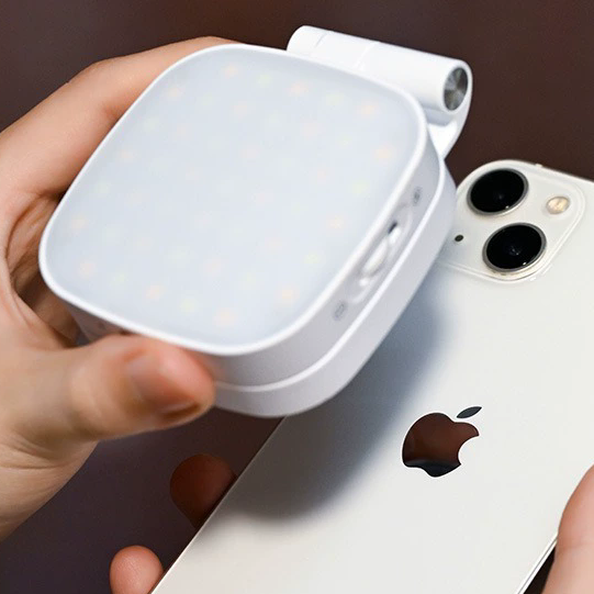 Luz selfie LED con espejo y rotación 360°