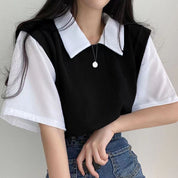 Blusa classy con cuello v - Dressygt