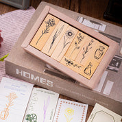Set de sellos decorativos con diseños de flores