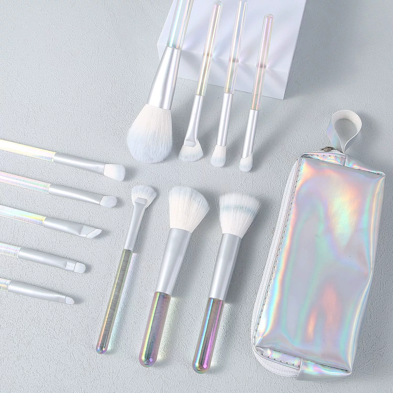 Set de brochas de maquillaje con estuche tornasol - Dressygt