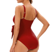 Traje de baño de una pieza con detalle de moña - Dressygt