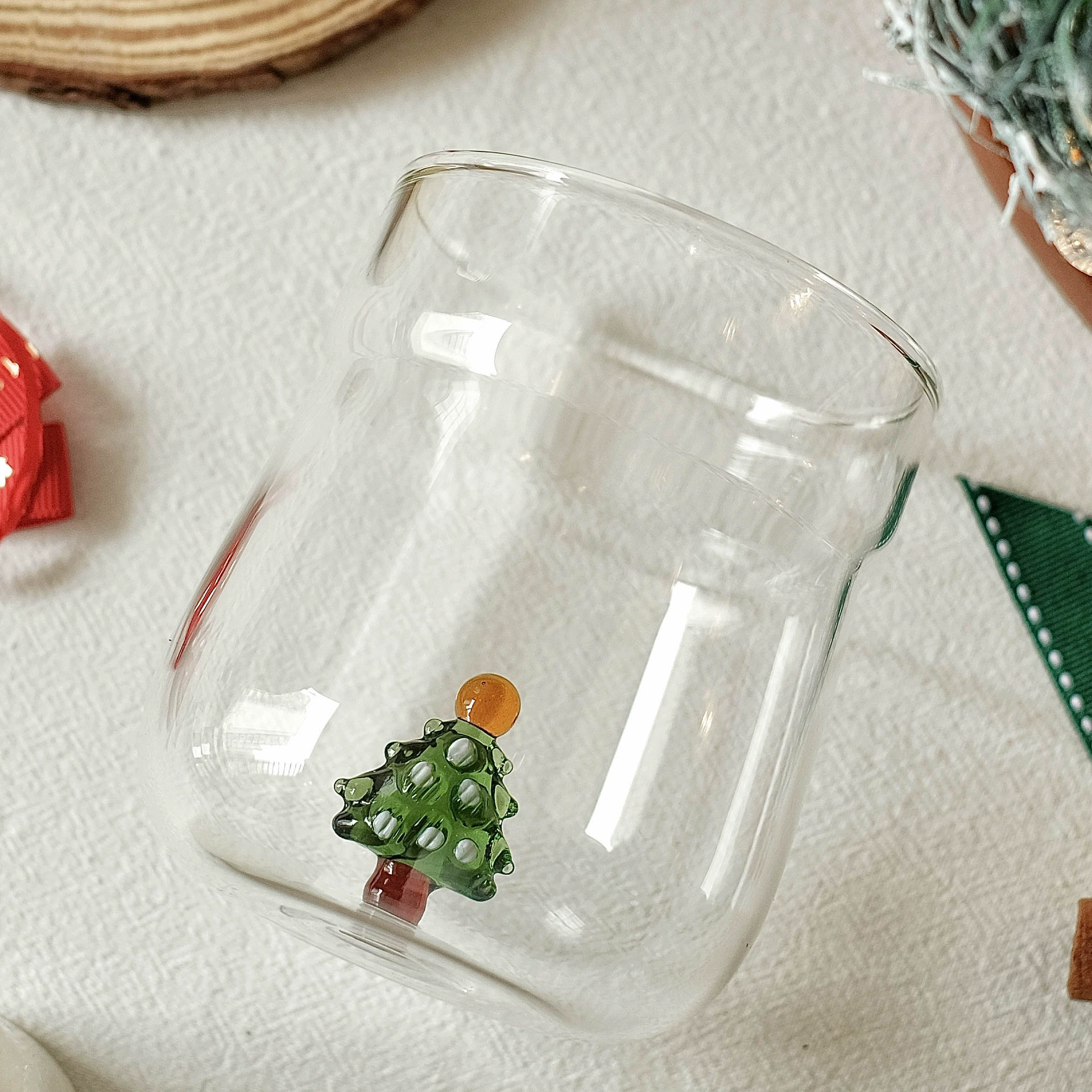 Vaso de vidrio con árbol navideño - Dressygt