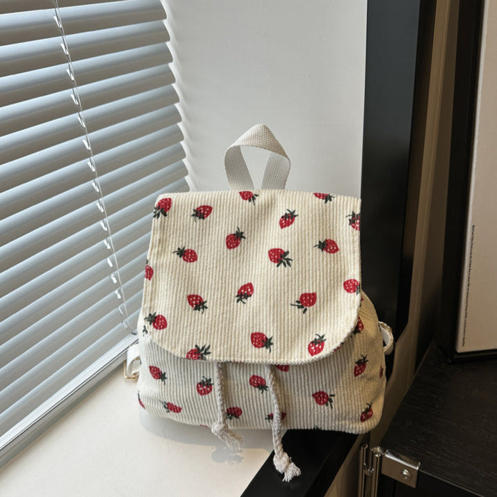 Mochila con estampado de fresas