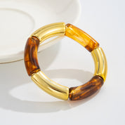 Pulsera ámbar con detalles dorados - Dressygt