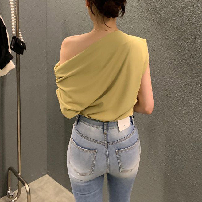 Blusa estilo classy con hombro caído - Dressygt