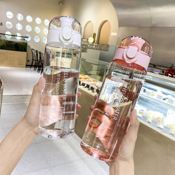 Botella transparente para agua
