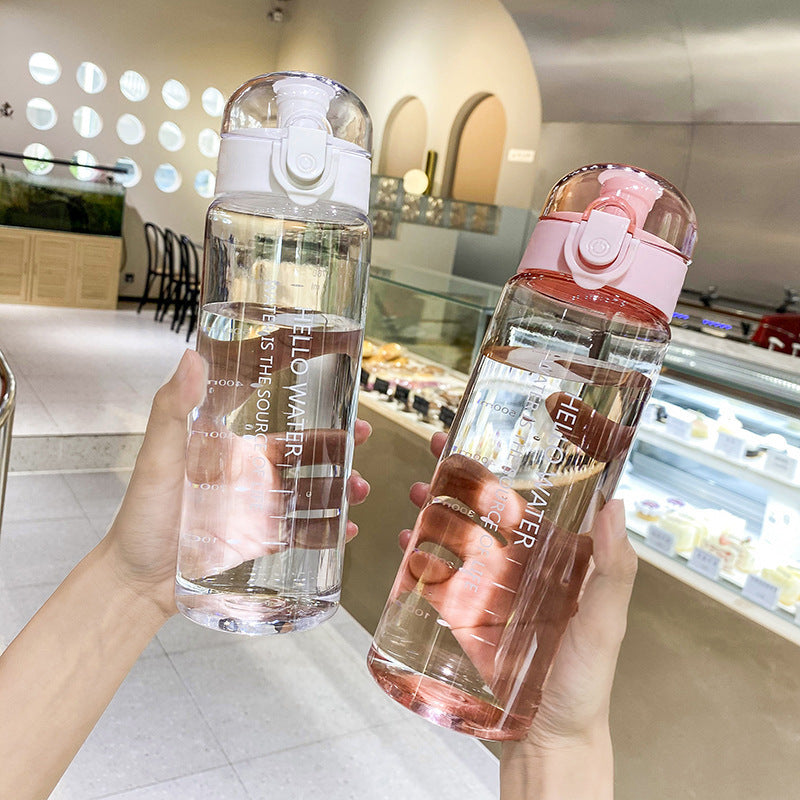 Botella transparente para agua