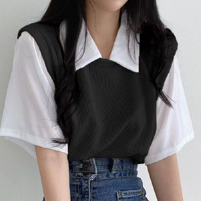 Blusa classy con cuello v - Dressygt