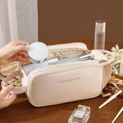 Cosmetiquera de viaje con compartimentos para maquillaje