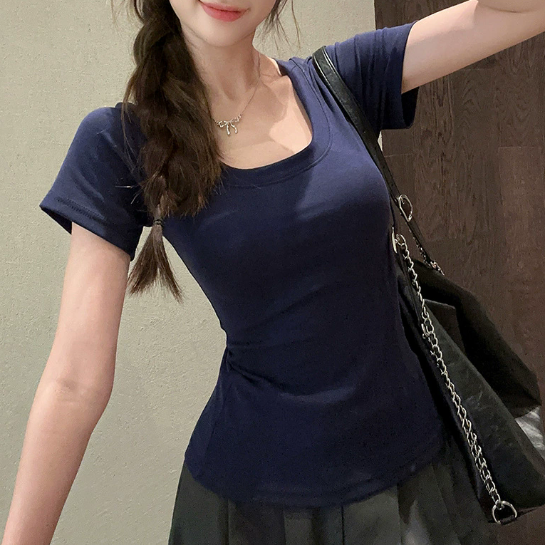 Blusa básica con cuello redondo - Dressygt