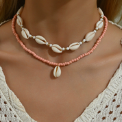 Collar doble conchas marinas