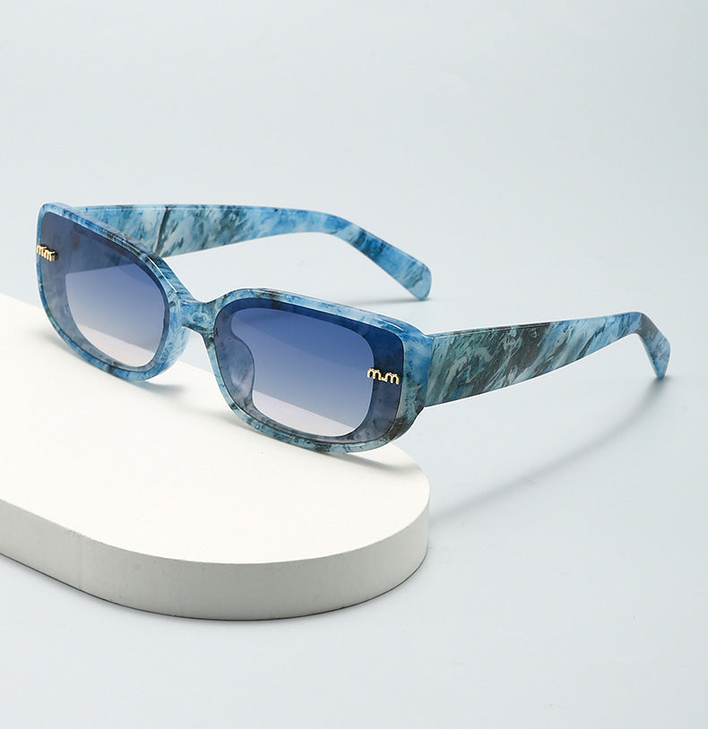 Lentes de sol rectangulares con diseño marmoleado - Dressygt