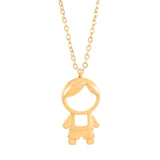 Collar con dije de niño dorado