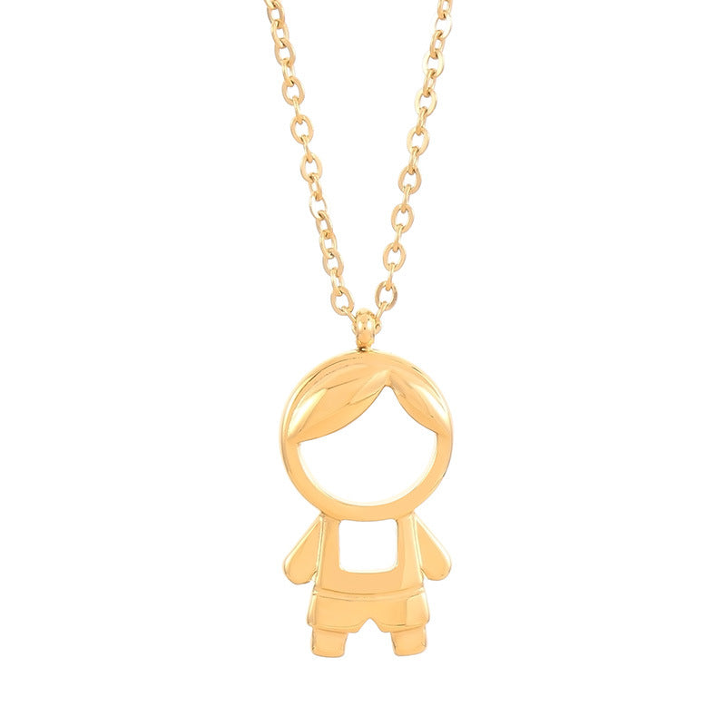 Collar con dije de niño dorado
