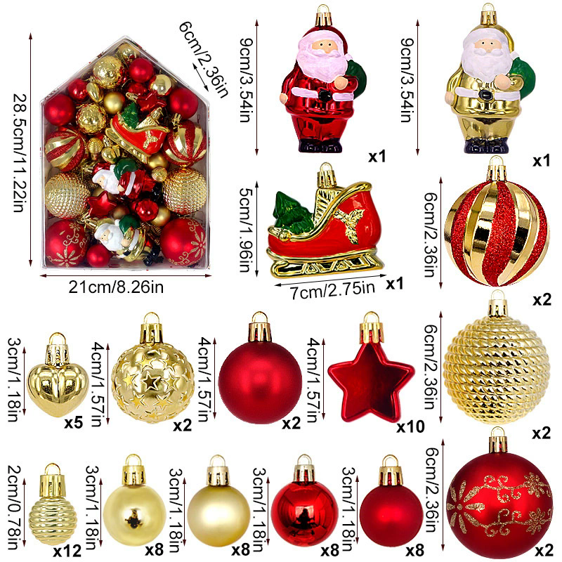 Set de esferas y adornos navideños