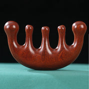 Masajeador capilar de madera curvo